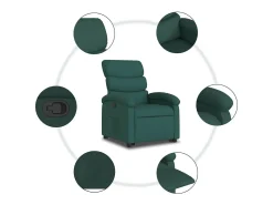 Clearance Poltrona Confortável | Poltrona reclinável elevatória tecido verde-escuro SHL107117 Verde pinho