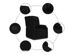 New Poltrona Confortável | Poltrona reclinável elevatória tecido SHL881526 Preto