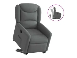 Poltrona Confortável | Poltrona reclinável elevatória tecido cinzento-escuro SHL71926^ Poltrona