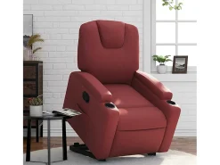 Poltrona* Poltrona Confortável | Poltrona reclinável elevatória couro artificial tinto SHL53598 Vermelho