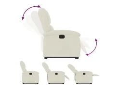 Poltrona* Poltrona Confortável | Poltrona reclinável elevatória elétrica veludo SHL642510 Creme