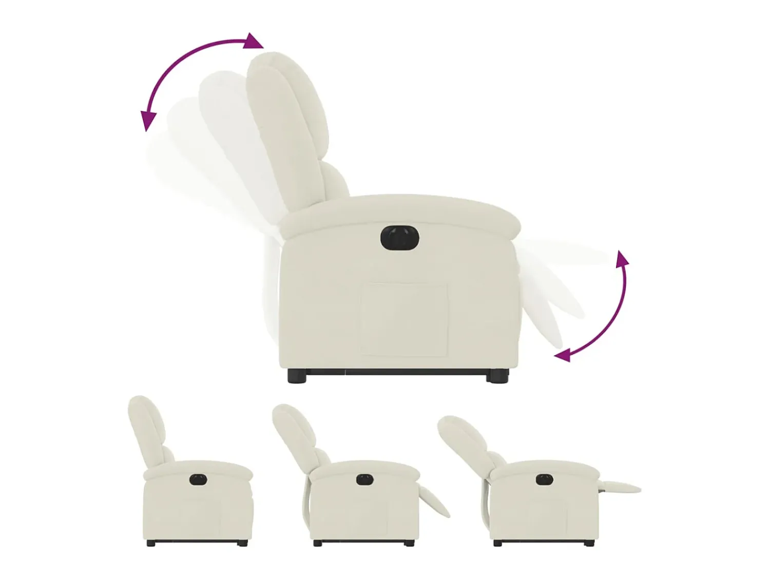 Poltrona* Poltrona Confortável | Poltrona reclinável elevatória elétrica veludo SHL642510 Creme