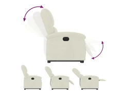 Poltrona* Poltrona Confortável | Poltrona reclinável elevatória elétrica veludo SHL642510 Creme