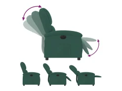 Sale Poltrona Confortável | Poltrona reclinável elétrica veludo verde-escuro SHL545363 Verde pinho