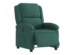 Sale Poltrona Confortável | Poltrona reclinável elétrica veludo verde-escuro SHL545363 Verde pinho