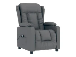 Poltrona| Poltrona Confortável | Poltrona reclinável elétrica couro artificial SHL303257 Cinzento