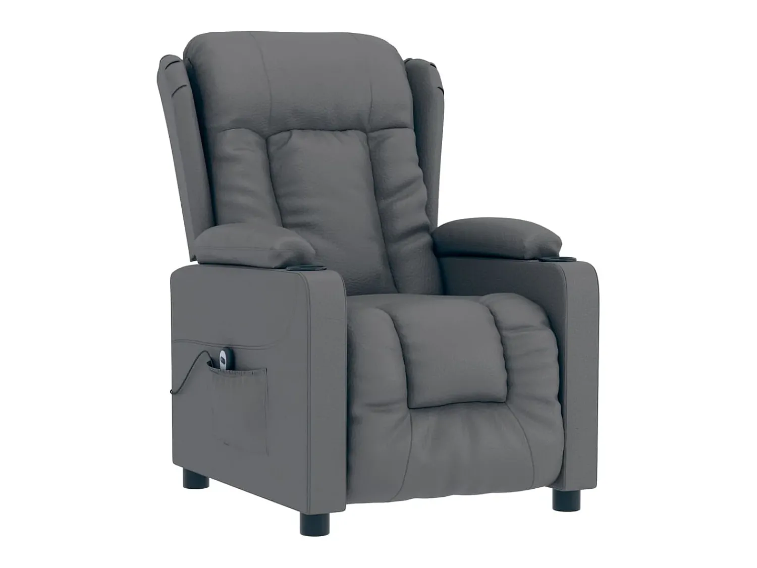 Poltrona| Poltrona Confortável | Poltrona reclinável elétrica couro artificial SHL303257 Cinzento