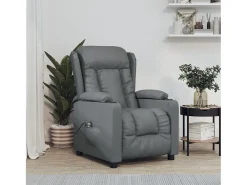 Poltrona| Poltrona Confortável | Poltrona reclinável elétrica couro artificial SHL303257 Cinzento