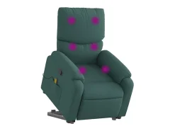Poltrona* Poltrona Confortável | Poltrona reclinável elevatória de massagens tecido verde-escuro SHL798987 Verde pinho