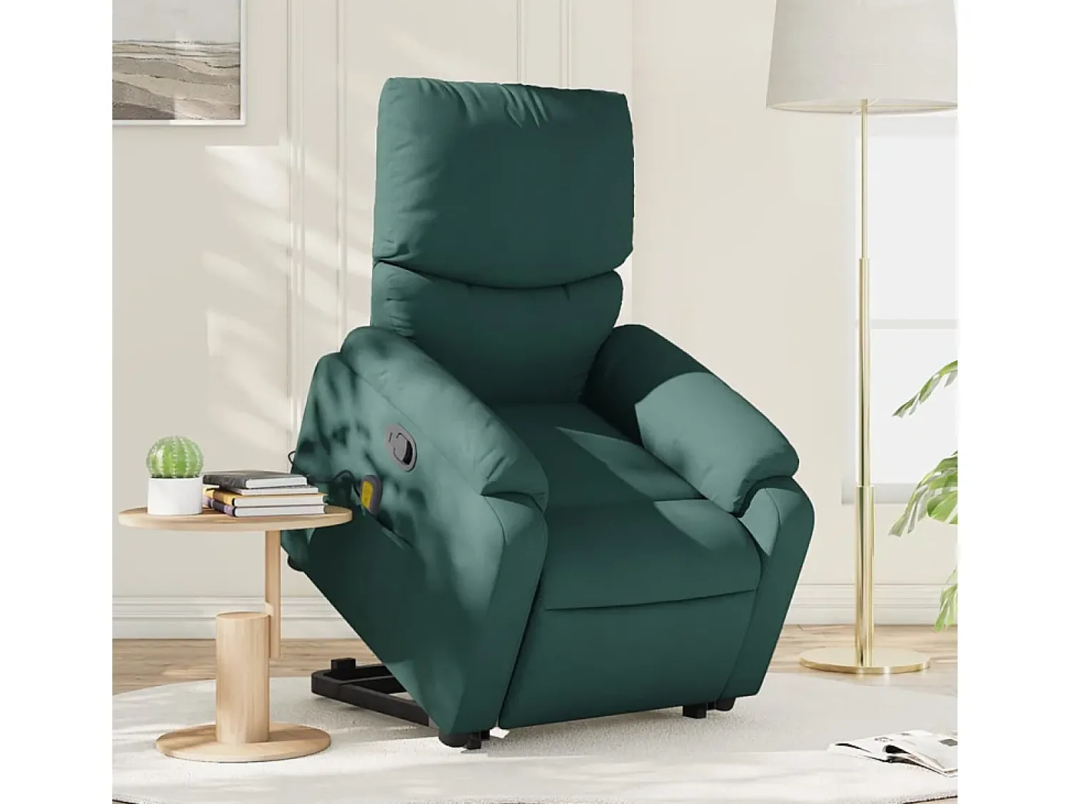 Poltrona* Poltrona Confortável | Poltrona reclinável elevatória de massagens tecido verde-escuro SHL798987 Verde pinho