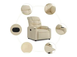 Poltrona| Poltrona Confortável | Poltrona reclinável elétrica tecido cor SHL456145 Creme