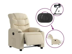Poltrona| Poltrona Confortável | Poltrona reclinável elétrica tecido cor SHL456145 Creme