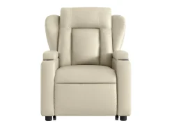 Discount Poltrona Confortável | Poltrona reclinável elevatória elétrica couro artificial SHL34626 Creme