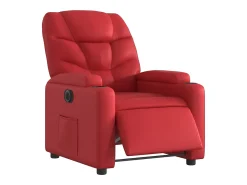 Discount Poltrona Confortável | Poltrona reclinável elétrica couro artificial SHL522909 Vermelho