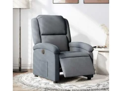 Poltrona* Poltrona Confortável | Poltrona reclinável elétrica veludo cinzento-escuro SHL185646 Cinza antracite