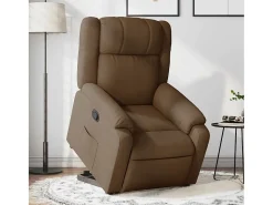 Clearance Poltrona Confortável | Poltrona reclinável elevatória tecido SHL187431 Castanho