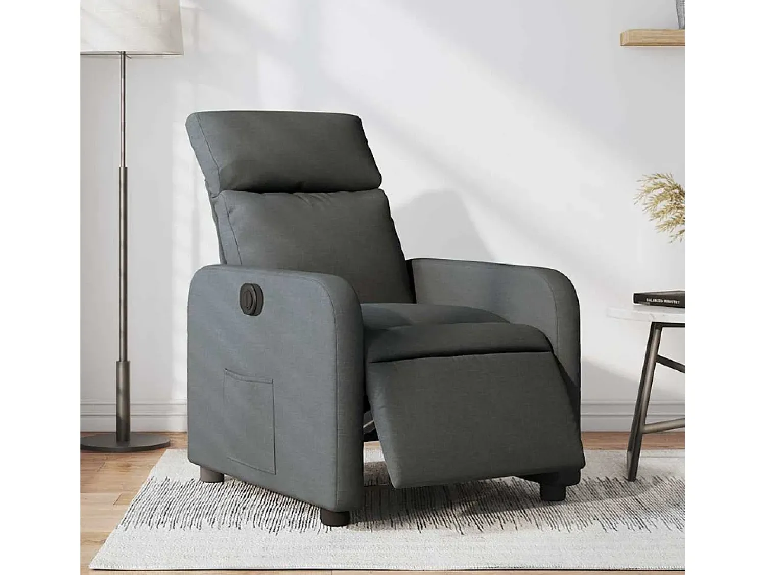 Poltrona Confortável | Poltrona reclinável elétrica tecido cinzento-escuro SHL536848^ Poltrona