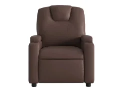 Best Poltrona Confortável | Poltrona reclinável elétrica couro artificial SHL774346 Castanho