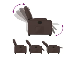 Best Poltrona Confortável | Poltrona reclinável elétrica couro artificial SHL774346 Castanho