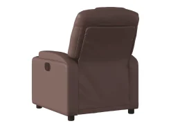 Best Poltrona Confortável | Poltrona reclinável elétrica couro artificial SHL774346 Castanho