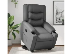 Poltrona| Poltrona Confortável | Poltrona reclinável elevatória couro artificial SHL769592 Cinzento