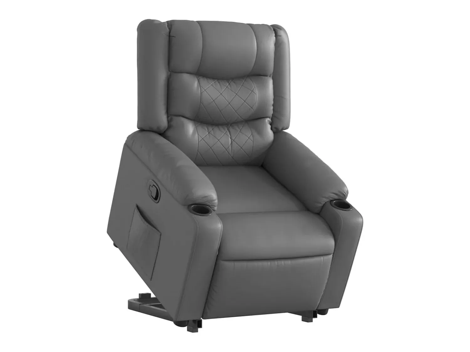 Poltrona| Poltrona Confortável | Poltrona reclinável elevatória couro artificial SHL769592 Cinzento
