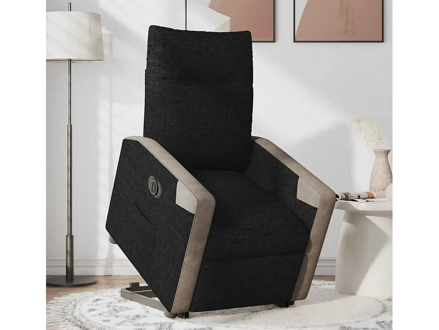 Poltrona Confortável | Poltrona reclinável elevatória elétrica tecido SHL870106^ Poltrona
