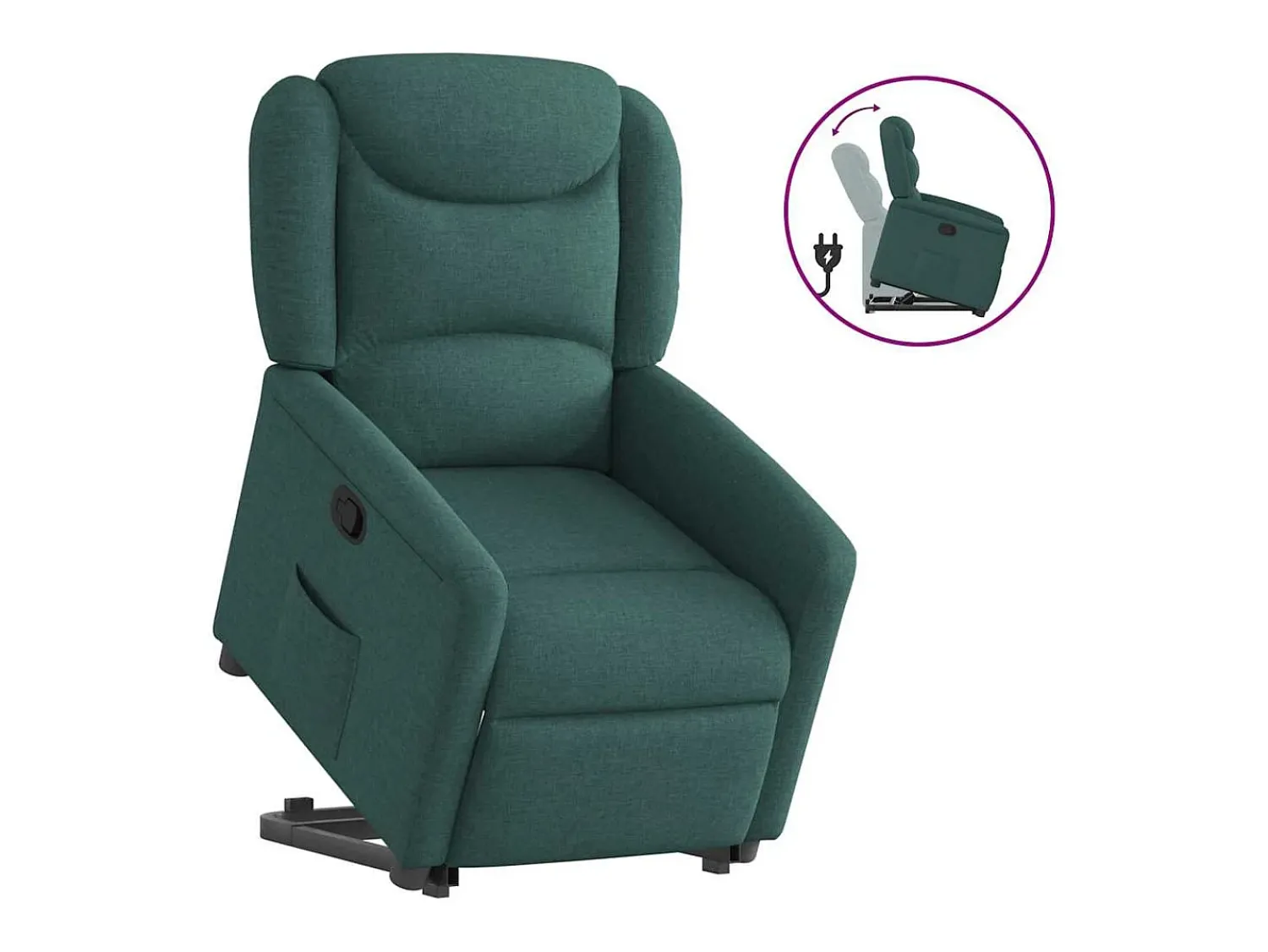 Poltrona* Poltrona Confortável | Poltrona reclinável elevatória tecido verde-escuro SHL667653 Verde pinho