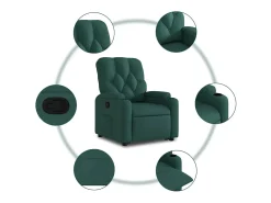 Best Poltrona Confortável | Poltrona reclinável elevatória tecido verde-escuro SHL436668 Verde pinho
