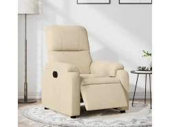 Poltrona* Poltrona Confortável | Poltrona reclinável elétrica tecido de microfibra cor SHL42211 Creme