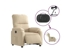 Poltrona* Poltrona Confortável | Poltrona reclinável elétrica tecido de microfibra cor SHL42211 Creme