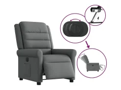 Poltrona Confortável | Poltrona reclinável elétrica tecido cinzento-escuro SHL495179^ Poltrona