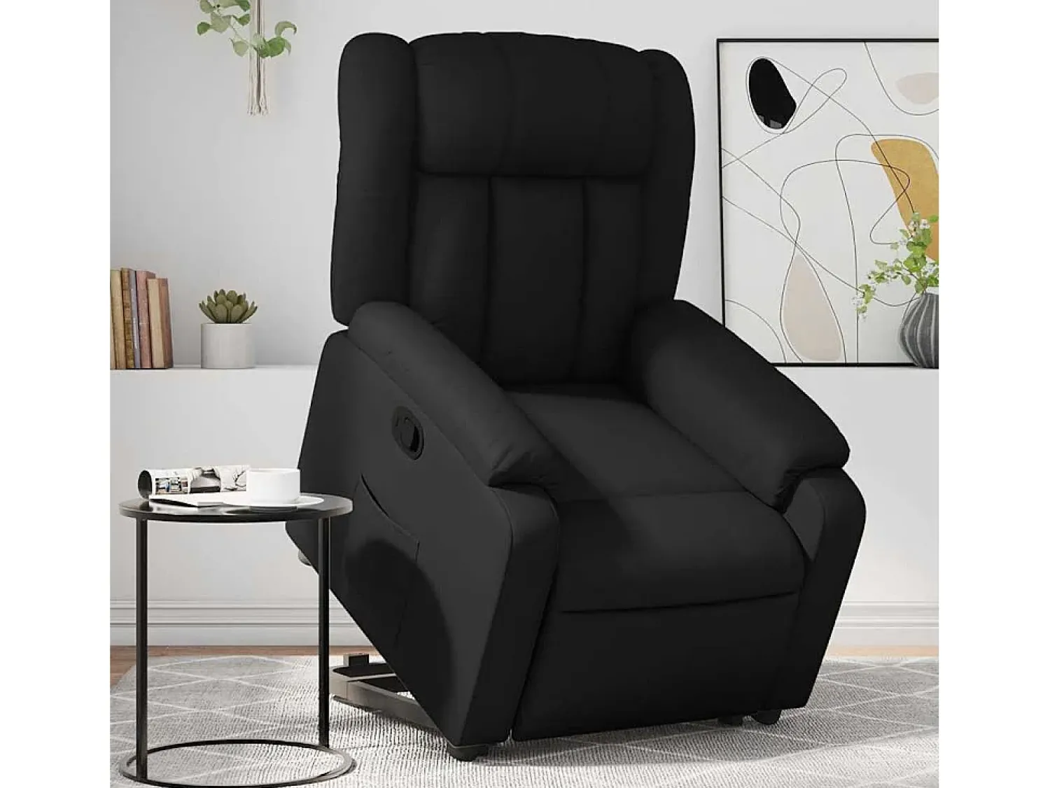 Poltrona* Poltrona Confortável | Poltrona reclinável elevatória couro artificial SHL162225 Preto