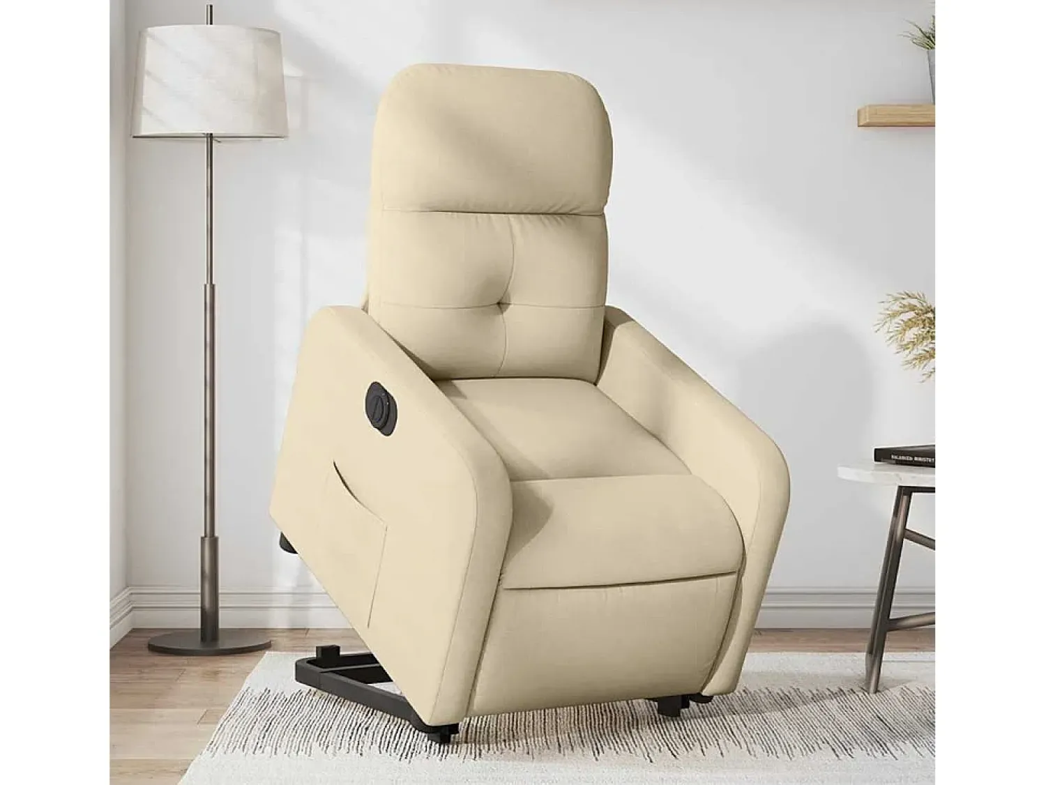 New Poltrona Confortável | Poltrona reclinável elevatória elétrica tecido cor SHL216061 Creme