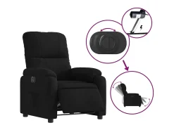 Poltrona| Poltrona Confortável | Poltrona reclinável elevatória elétrica tecido microfibra SHL954236 Preto