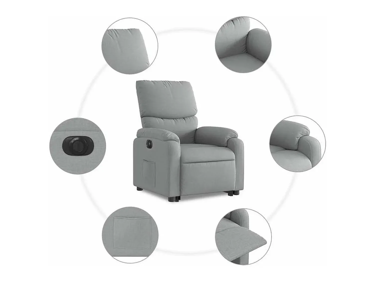 Poltrona* Poltrona Confortável | Poltrona reclinável elevatória elétrica tecido -claro SHL464898 Cinzento