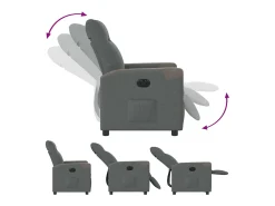 Poltrona Confortável | Poltrona reclinável elétrica tecido cinzento-escuro SHL258026^ Poltrona