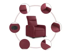 Poltrona| Poltrona Confortável | Poltrona reclinável elevatória elétrica tecido -tinto SHL410323 Vermelho