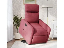 Poltrona| Poltrona Confortável | Poltrona reclinável elevatória elétrica tecido -tinto SHL410323 Vermelho