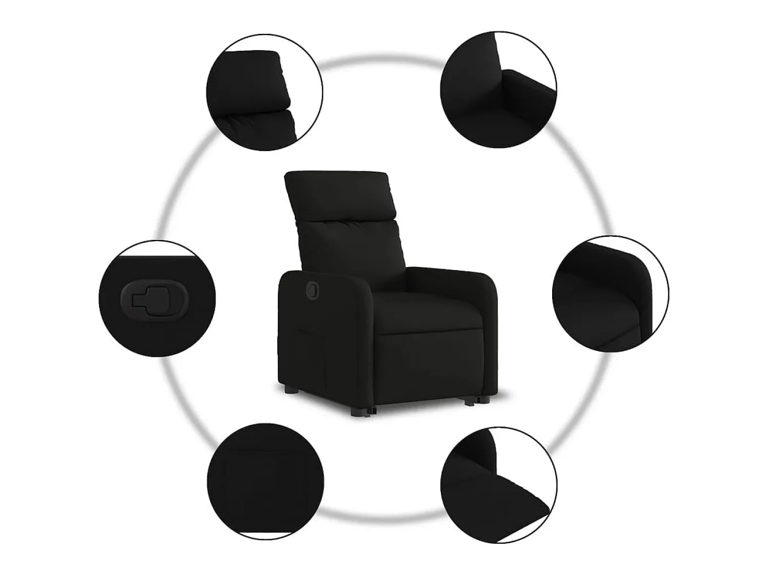 Poltrona* Poltrona Confortável | Poltrona reclinável elevatória tecido SHL848468 Preto