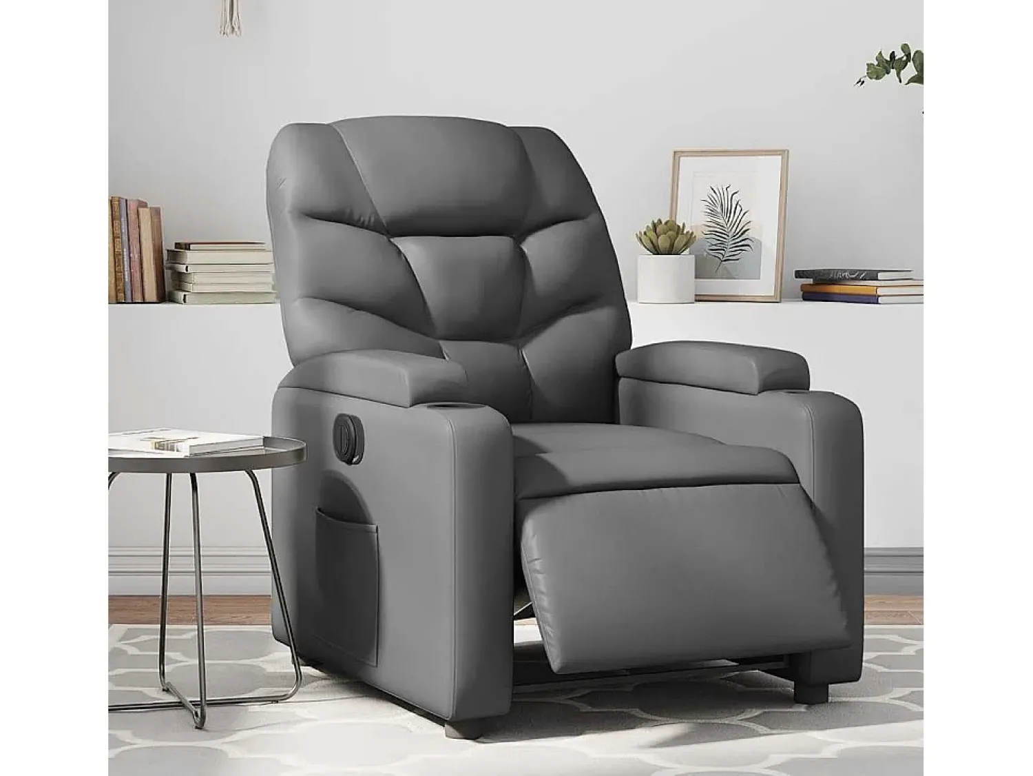 Poltrona* Poltrona Confortável | Poltrona reclinável elétrica couro artificial SHL794960 Cinzento