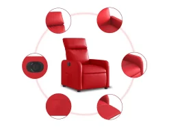 Poltrona* Poltrona Confortável | Poltrona reclinável elétrica couro artificial SHL636142 Vermelho