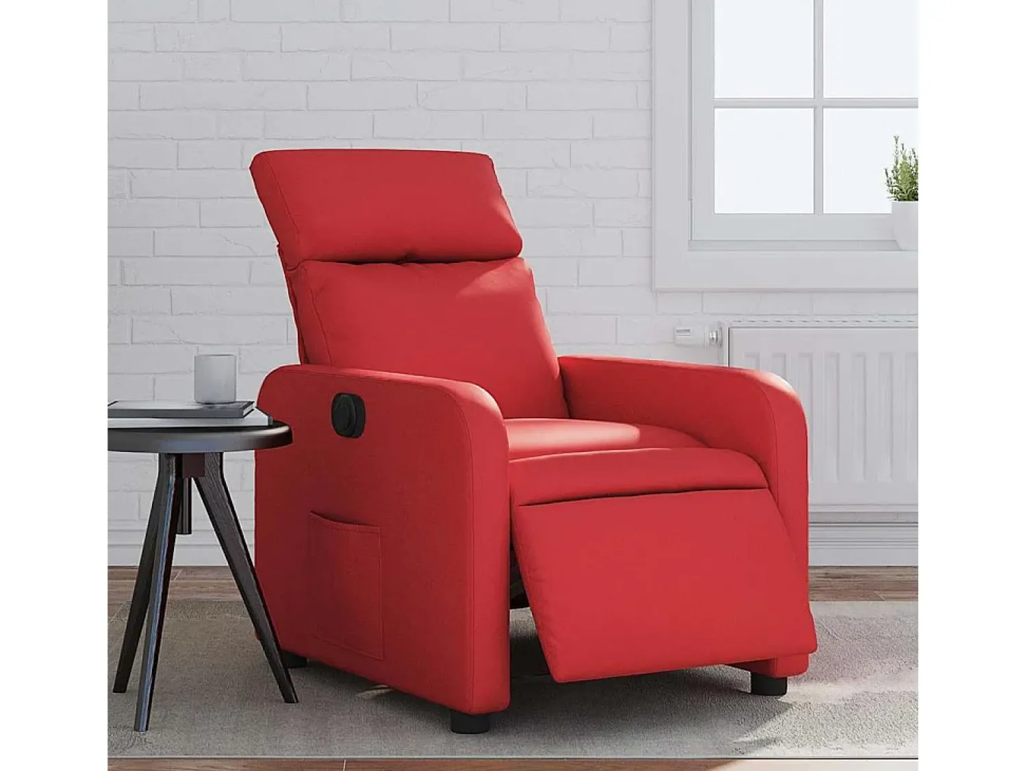 Poltrona* Poltrona Confortável | Poltrona reclinável elétrica couro artificial SHL636142 Vermelho