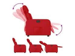 Poltrona* Poltrona Confortável | Poltrona reclinável elétrica couro artificial SHL636142 Vermelho