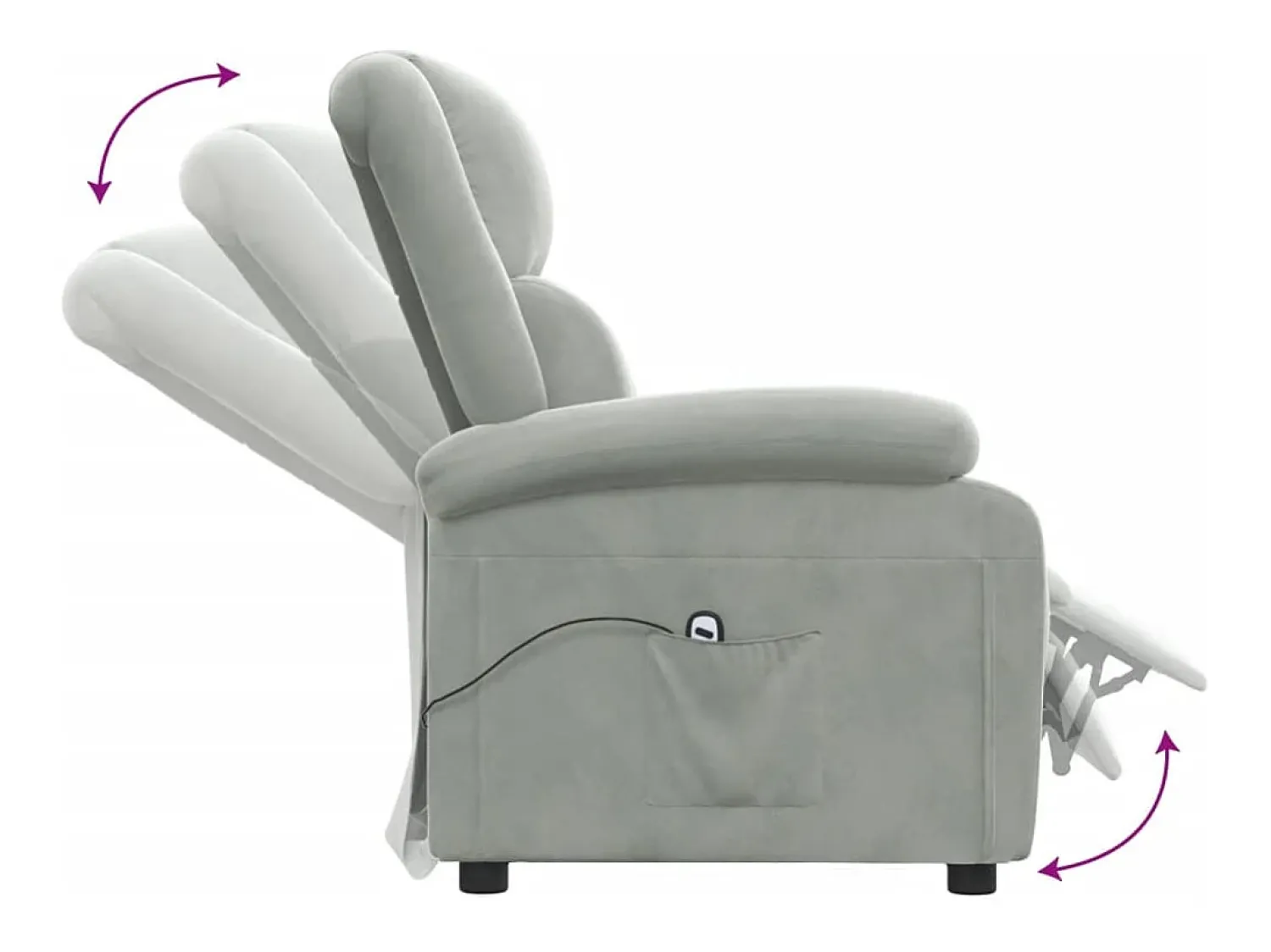 Poltrona| Poltrona Confortável | Poltrona reclinável elétrica veludo -claro SHL228168 Cinzento