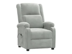 Poltrona| Poltrona Confortável | Poltrona reclinável elétrica veludo -claro SHL228168 Cinzento