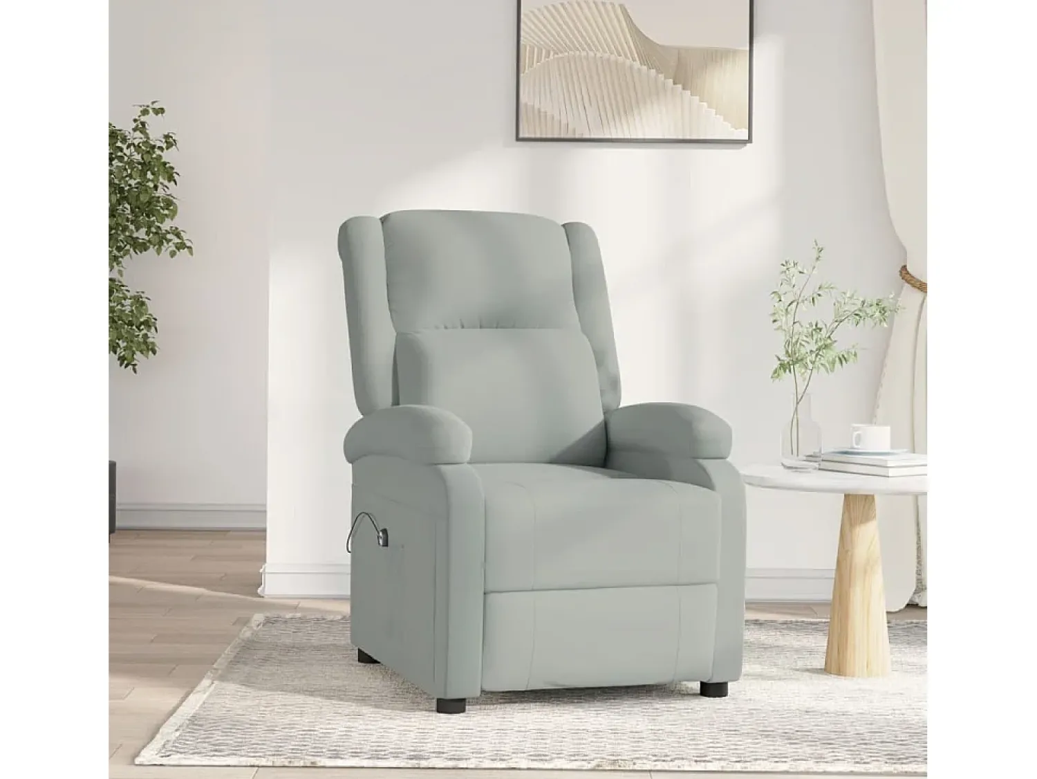 Poltrona| Poltrona Confortável | Poltrona reclinável elétrica veludo -claro SHL228168 Cinzento