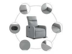 Poltrona| Poltrona Confortável | Poltrona reclinável elevatória elétrica tecido -claro SHL501323 Cinzento