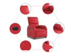 Online Poltrona Confortável | Poltrona reclinável elevatória elétrica couro artif. SHL468315 Vermelho