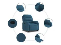 Clearance Poltrona Confortável | Poltrona reclinável elevatória veludo SHL756211 Azul